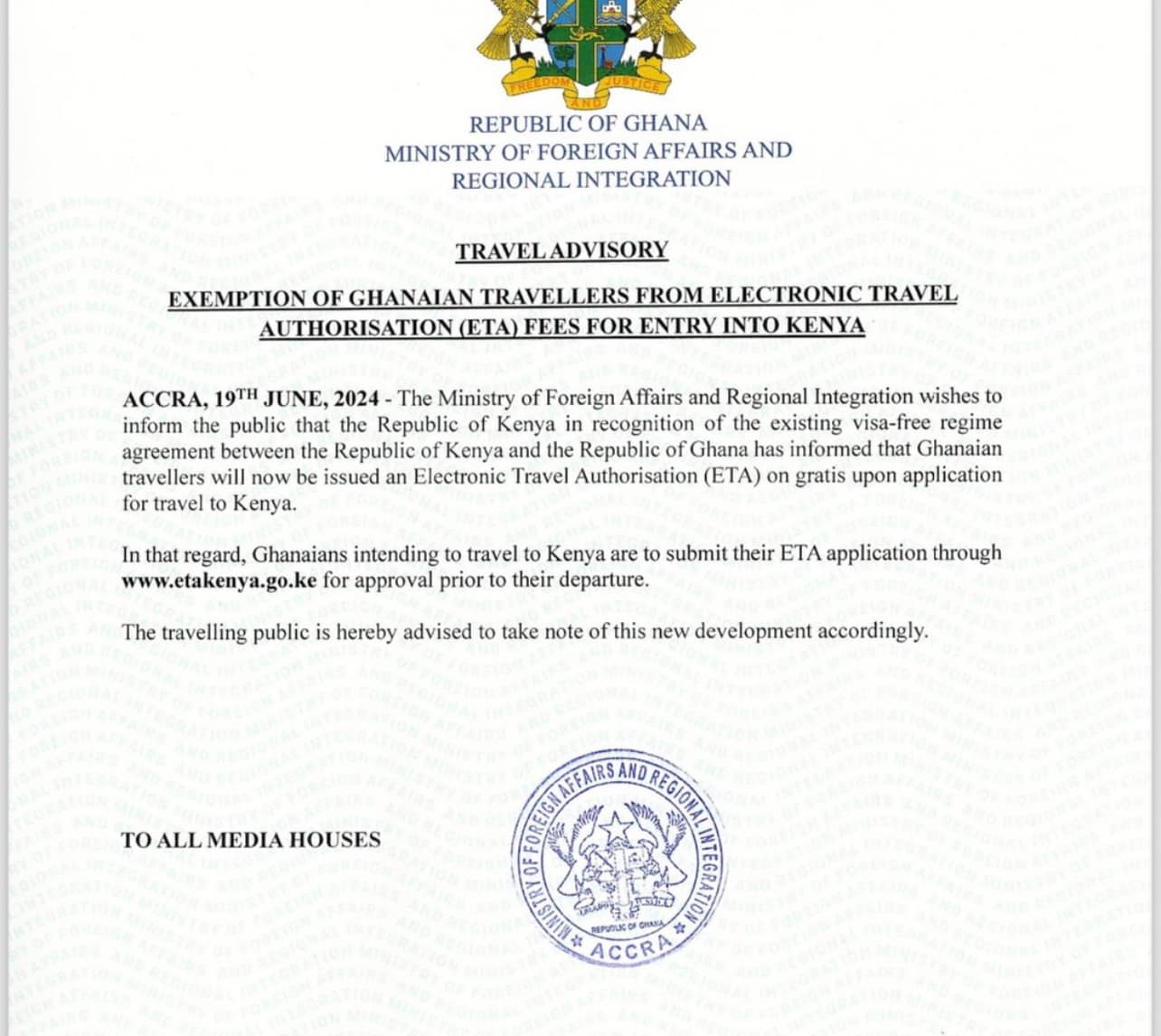 Kenya ETA for Ghanaian travellers