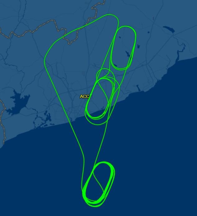 Turkish Airlines Flight TK630 Diverts Back to Accra After Extended Holding Pattern SOURCE: Flighaware